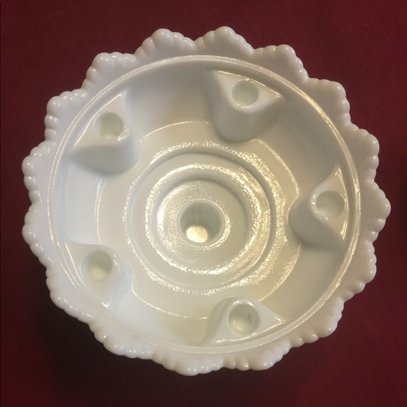Fenton White Hobnail Candleholder Candle Holder - Picture 3 of 6